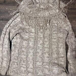 Cato Textured Knit Turtleneck Sweater - Gray